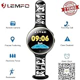 LEMFO Kids Smart Watch 1.33'' IPS Round Screen GPS Tracker SOS Call Camera Positioning Children Smartwatch (Black)
