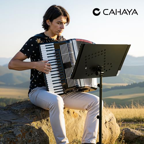 CAHAYA 2-in-1 Music Stand - Foldable and Adjustable with Carry Bag - Robust Design - Patented Model