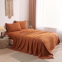 VClife Sheet Sets Full Size, Solid Caramel Pumpkin
