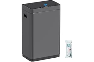 Mbillion Automatic Trash Can Touchless Trash Cans 21 Gallon Motion Sensor Trash Can Stainless Steel Smart Trash Can With Lid Rectangular Touchless Garbage Can for Kitchen Bedroom Home Office Dark Gray
