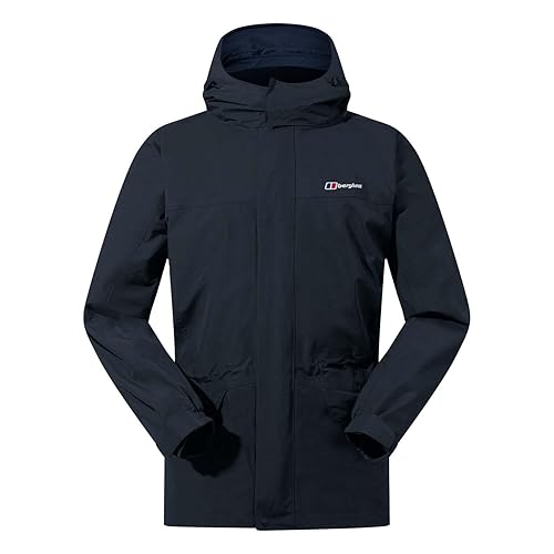Berghaus Cornice III Interactive Gore-Tex Waterproof Shell Jacket | Durable Rain Coat | Breathable Jacket, Black/Black, XXL