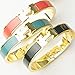 Gotomore Women's Stylish 316l Stainless Steel Anti-allergic H-shaped Buckle Bracelet Bangle - Gold + Light Blue