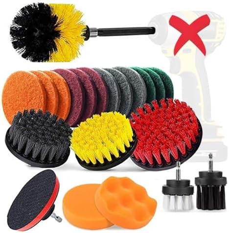 Phewnyzo 5-Piece Drill Brush Set W/ Extended Attachment For Bathroom, Car, Shower, Carpet, Boat, Kitchen, Floor Tile Cleaning - View #6