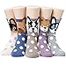 Artfasion Cute Animal Socks for Women Funny Dog Cat Socks Novelty Fun Crew Cotton Socks Size 6-9