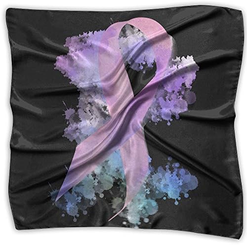 Breast Cancer Pastel Ribbon Women's Fashion Print Square Scarf Neckerchief Headdress M
