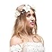 Valdler Lily Flower Crown with Adjustable Ribbon for Wedding Festivals Ivory