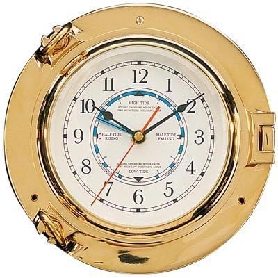 HS Brass Porthole Tide & Time Clock 512zWOqY2KL