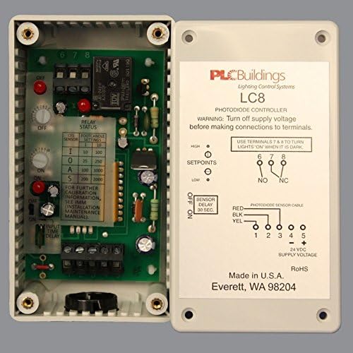 PLC Multipoint LC8 Single Zone, Daylight Harvesting Photo Controller for ON/OFF Switching, 24 Volt