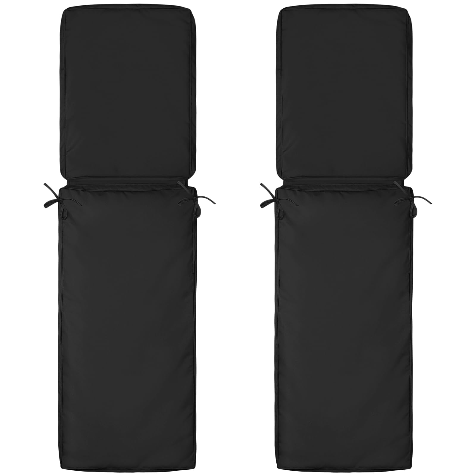 Photo 1 of 2 Pcs Outdoor Chaise Lounge Cushion Covers, 72 x 21 x 3 Inch Chair Cushion Replacement Cover, Waterproof Chaise Cushion No-Slip Covers with Zipper Ties (Not Includes Cushions)