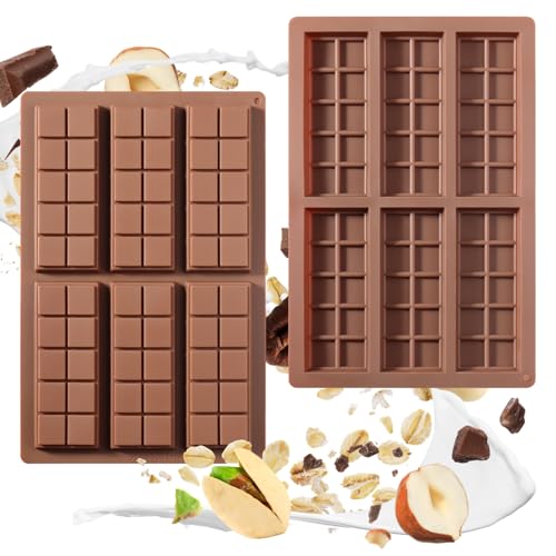 Pniimoo Chocolate Mold, Food-Grade Chocolate Silicone Molds, DIY Chocolate Bar Mold, Chocolate Chip Mold for Stuffed Bar, Premium Candy Bar Mold, Easy to Clean and Reusable
