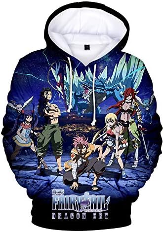 Gurbanton Fairy Tail Pullover Hoodie Costume Men 3D Printed Sweatshirt for Halloween Holiday Party
