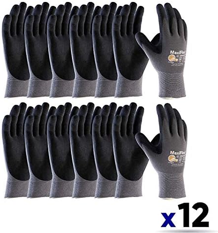 MaxiFlex Ultimate ATG 34-874 2XL / 34-874 Seamless Knit Nylon/Lycra Glove with Nitrile Coated icro-Foam Grip on Palm and Fingers (12 PACK)