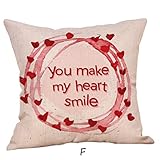 Tuscom Printing Love Flax Pillow Case Gift for Valentine's Day,Sofa Bed Home Decor Pillow Case Cushion Cover,18x18