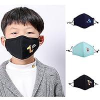 oemby001 Cute Kids Black Masks Animal Cotton Mask Children