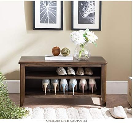 Solid Wood Oak Storage Shoe Bench 2 Tier Entryway Shoe Closet Cabinet Shoes Benches Boot Organizing Household Shelf Shoe Rack Over The Door Hallway Bench Size L 60cm Amazon Com Au Home