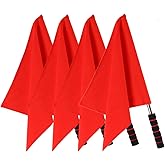 GANAZONO 4pcs Referee Flag Volleyball Line Judge Flags Stainless Steel Sponge Handle Track and Field Sports Training Volleyball Referee Equipment 45x36cm