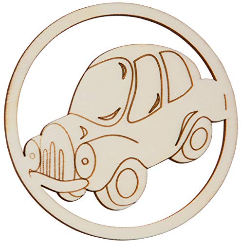 Hofmeister Holzwaren wooden cutouts (Car, round framed)