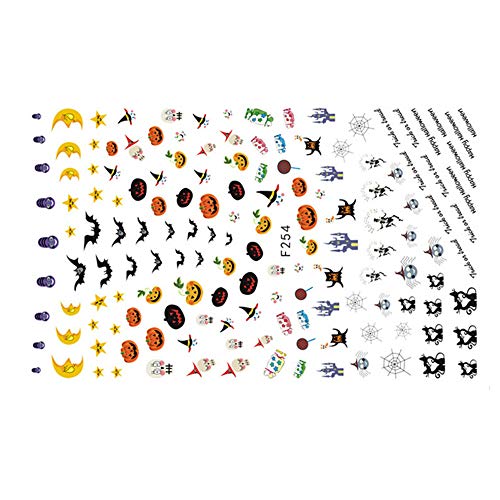 Sdoo Halloween Horror Nail Stickers 3D Nail Art Tattoo Decals DIY Nail Art Decoration Tip Stickers (A) - Thumbnail 2