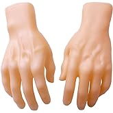 Medou 2 Pieces Spooky Halloween Decoration Realistic Hands, Fake Human Hands Bloody Dead Body Parts Haunted House Decorations (Left and Right)