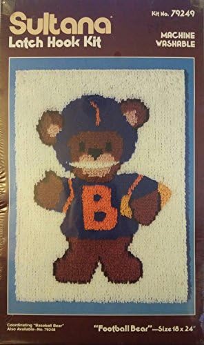 Sultana Latch Hook Kit 18" x 24" Top Quality 100% French Acrylic Rug - Football Bears