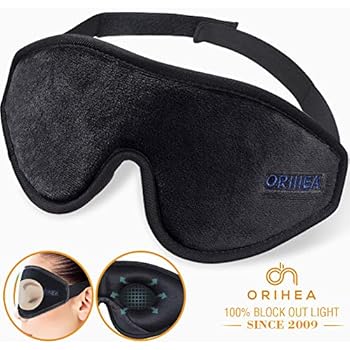 Sleep Mask for Women & Men, OriHea Upgraded 3D Contoured Eye Mask for Sleeping, Ultra Soft Breathable Sleep Eye Mask, 100% Blackout Eye Shades Blindfold for Complete Darkness