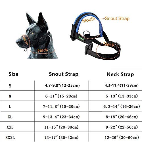 Nylon Dog Muzzle for Small,Medium,Large Dogs Prevent from Biting,Barking and Chewing,Adjustable Loop(M/Black)