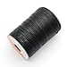 0.8mm 1 roll Polyester Leathercraft Small Waxed Thread for Leather Sewing (TSblack)