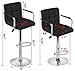 Gotobuy Set of 2 Breakfast Faux Leather Bar Stools Swivel Kitchen Stools Pub Chair w/ Armrest Black
