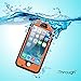 iPhone SE 5S 5 Waterproof Case, iThrough Underwater Dustproof Snow proof Shockproof Case with Touch Screen, Heavy Duty Protective Carrying Cover Case with a 3.5mm AUX Cable for iPhone 5/5s/SE (Orange)