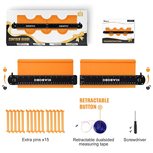 DODOWIN Connectable Contour Gauge 50 cm Copier Profile Parquet Shape Tracing Tools Tile Cutter Fathers Day Gift Dad Gift Idea Father's Day Gift for Dad
