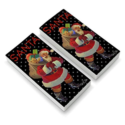 Christmas Holiday Santa Sack Graphic Eraser Set of 2