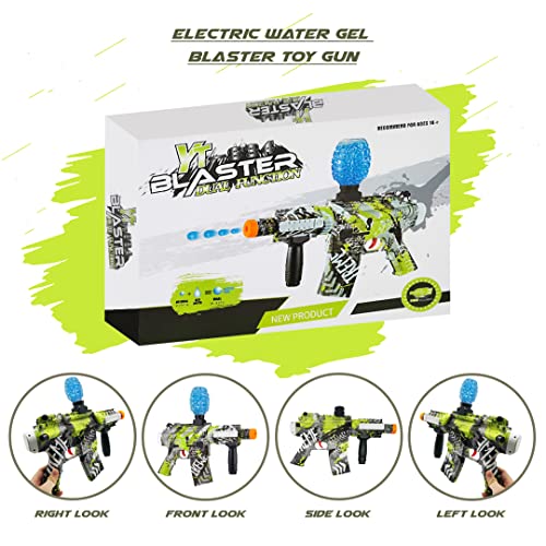 Arlee Granger Electric with Gel Ball Blaster M416, Eco-Friendly Splatter Ball Blaster Automatic, with 1500+ Water Beads and Goggles, for Outdoor Activities - Shooting Team Game, Ages 12+, Green