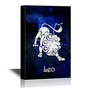 12 Zodiac Signs Constellation Canvas Wall Art - Leo - Gallery Wrap Modern Home Art | Ready to Hang - 12x18 inches