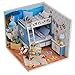 Flever Dollhouse Miniature DIY House Kit Creative Room With Furniture and Glass Cover for Romantic Artwork Gift(Trip of Aegean Sea)