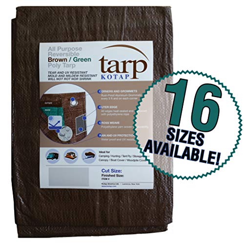 Kotap 6-ft x 8-ft Reversible Brown/Green Poly Tarp, Item: TBG-0608