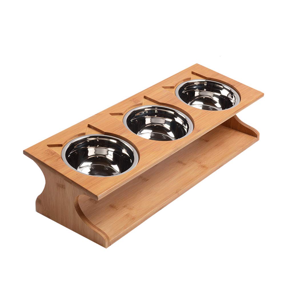 Petacc Elevated Pet Bowl Raised Dog Cat Bowls Stainless Steel Bowl