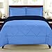 Sweet Home Collection 3 Piece Reversible Polyester Microfiber Goose Down Alternative Comforter Set with Pillow Shams, King, Navy/Regatta