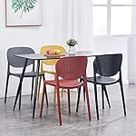 QQXX-Plastic-Dining-Chair-Pack-2-Stackable-Leisure-Backrest-Chair-Modern-Home-Decoration-Restaurant-Kitchen-Bedroom-Living-Room-Color-Red