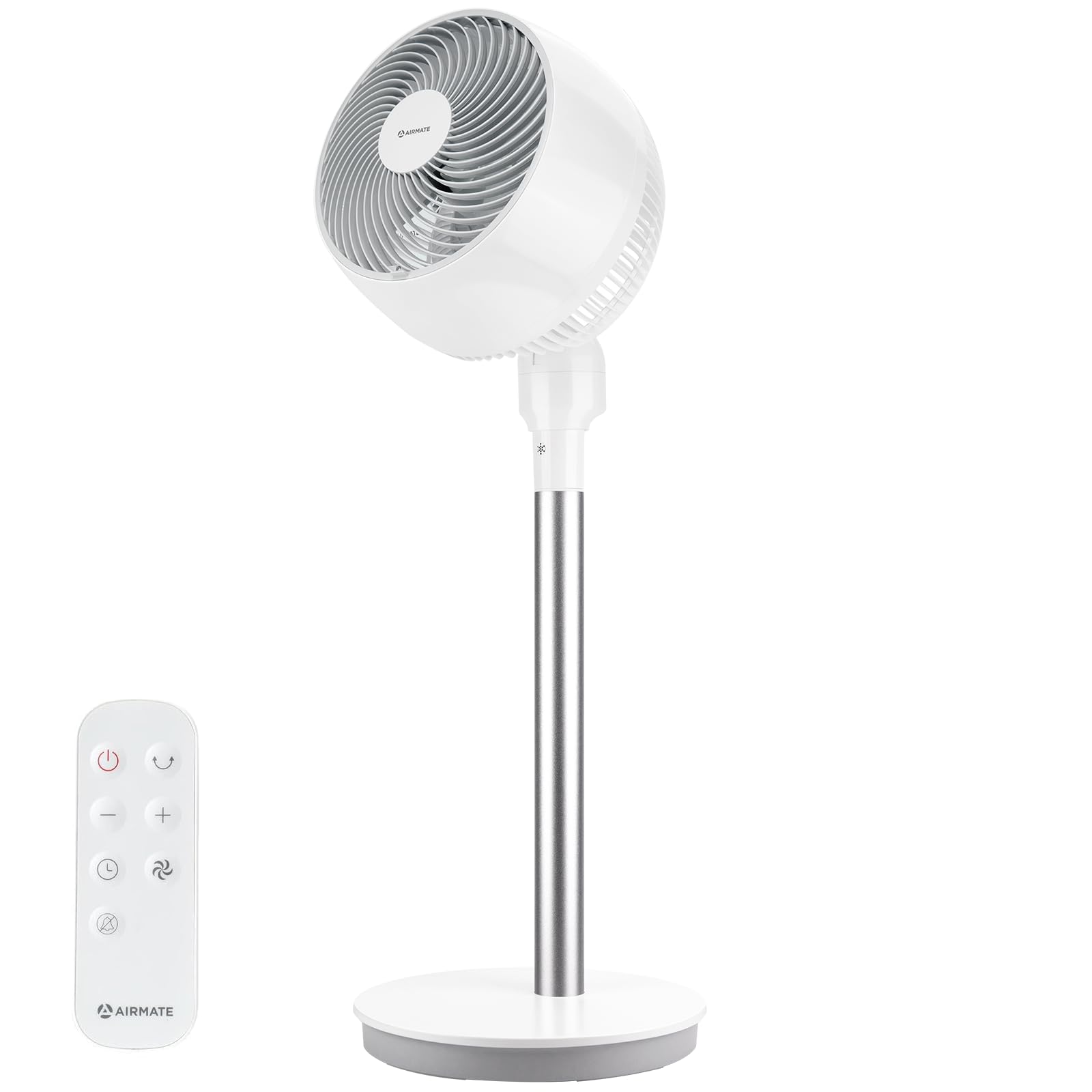 Photo 1 of AIRMATE Standing Fan for Bedroom, 80°+ 90°Oscillating Quiet Fan with Remote, Pedestal Fan Oscillating,12 Speed Stand Up Fan with 12H Timer,DC Motor,Air Circulator Fan for Office,Home (White)