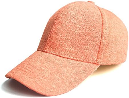 Yinica Sheila Unisex Knit Soft Plain Fashion Adjustable Washed Baseball Cap Hat (Adjustable, approx. 22"~23", Pink)