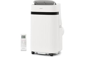 COSTWAY 12000 BTU Portable Air Conditioner, Floor AC Unit w/Fan & Dehumidifier, Sleep Mode, 24H Timer, LED Display, Remote Co