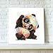 Animals Canvas Wall Art, Modern Glasses Panda Art Oil Painting Prints, Ideal Home Decor for Kitchen Kids Bedroom Living Room - Ready to Hang 20X20 inch
