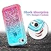 Ruky iPhone 4 Case, iPhone 4S Case, Gradient Quicksand Series Glitter Flowing Liquid Floating Bling Diamond Clear TPU Girls Case for iPhone 4 4S (Teal Pink)