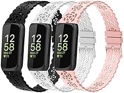 3-Pack Slim Silicone Bands Compatible with Fitbit