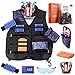 zizwe Kids Tactical Vest Kit for Nerf Guns N-Strike Elite Series with Tactical Mask, Reload Clips, Wrist Band, Dart Pouch,Safety Protective Glasses and Foam Bullets Darts for Boys (Black)