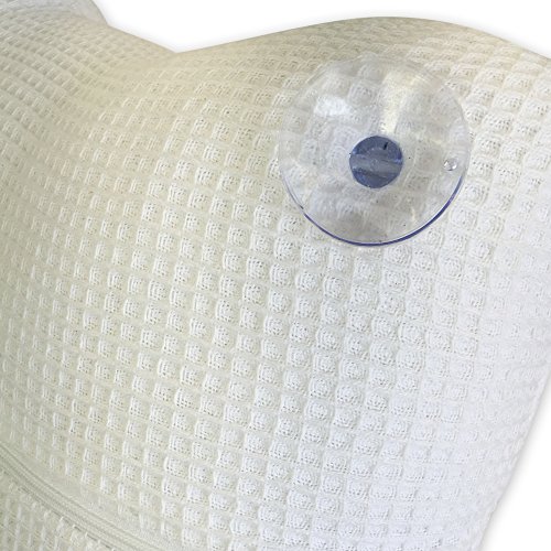 Super Soft Bath Pillow with Suction Cups White Removable and Washable