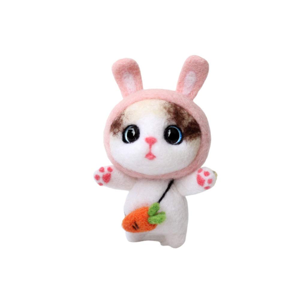Needle Felting Kit for Beginners Needle Felting Starter Kit with Tools and Instruction Wool Felting Supplies for Valentines Day Rabbit Cat