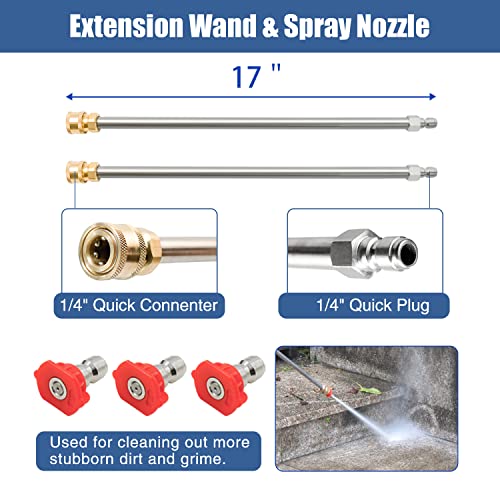 janz 18" Pressure Washer Surface Cleaner with 4 Wheels, Hard Composite Construction, 1/4" Quick