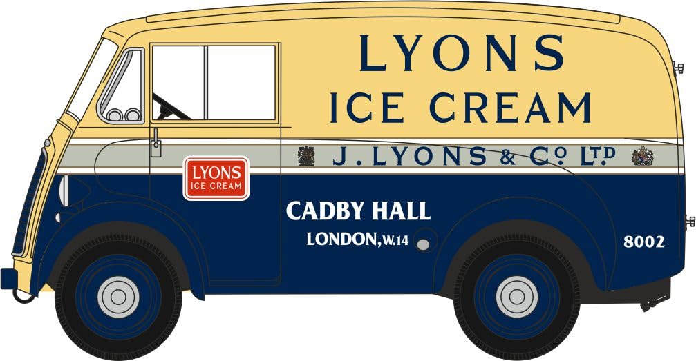 Oxford Diecast 1:76 Morris J Van Lyons Ice Cream Collectable model 76MJ013