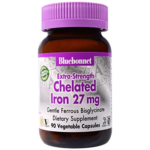 Bluebonnet Nutrition, Extra Strength Chelated Iron, 27 mg, 90 Veggie Caps - 2pc